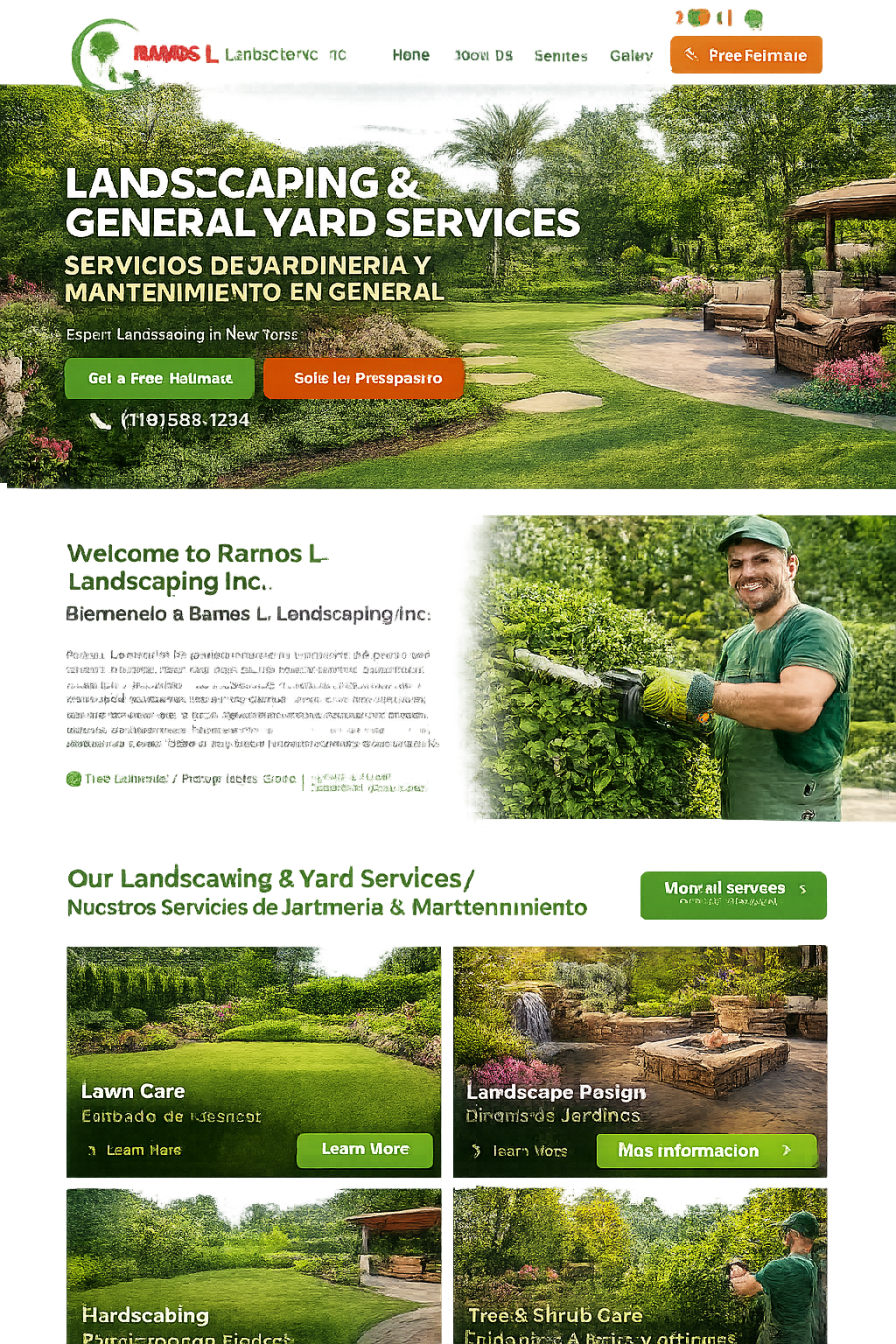 Showcase of landscaping work